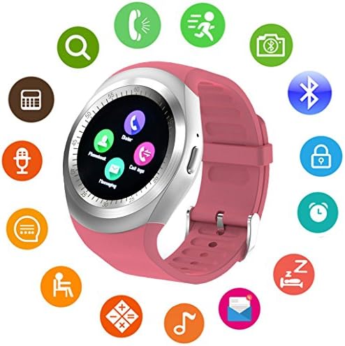 Bluetooth Smart Watch Touch Screen DMDG Smart Fitness Watch with Touch Screen Unlocked Watch Cell Phone with Sim Card Slot,Smart Wrist Watch for Kids Girls Boys Men Women (Pink)