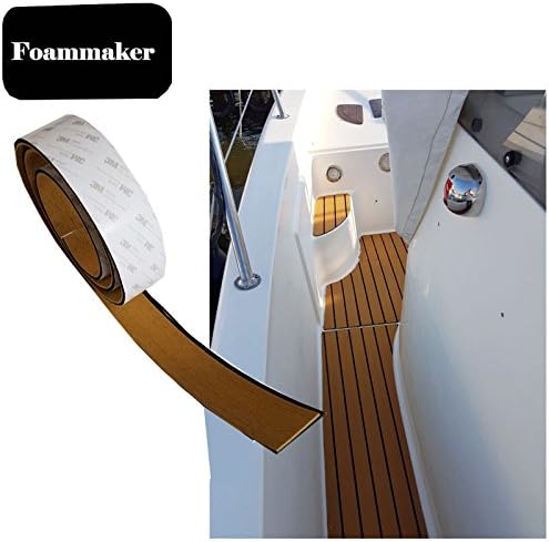 Foammaker Non-Slip Boat Flooring Decking Pad, 6mm Thickness EVA Foam Faux Teak Marine Mat