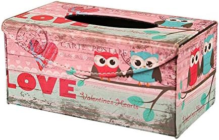Leather Tissue Box Cover Rectangular for Car Kitchen Bathroom Bar Hotel Owls