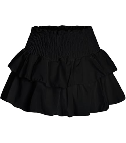 Alvivi Womens Ruffled Mini Skirts High Waist Tiered Skirt with