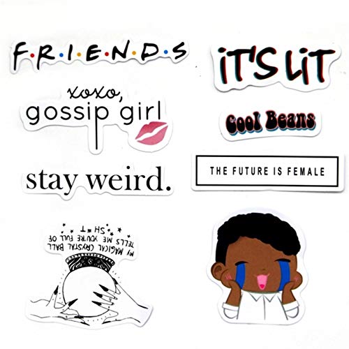 Sticker 8 PCS Gossip Girl Stay Weird lit Cool Beans Funny for Mobile Phone Decoration