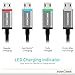 LED Micro USB Cable (3 FT), FosPower [Quick Charge 3.0] Reversible Micro B to Reversible USB A Cable [Full Speed Charging]