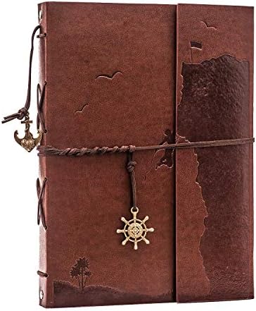 YAOHU Photo Album Scrapbook, Leather Vintage Scrap Book Black Pages DIY Wedding Guest Book Memory for Couple Graduation Valentines Birthday gifts for Her Him Men Women, Rock Climbing Brown