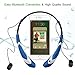 Bluetooth Headset Headphones Rymemo Metallic-feeling Soft Polishing Wireless Music Earphones Stereo Earbuds Sports/running Magnetic Neckband Style for Cellphone, Silver-Blue