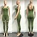 Dasbayla Women's Slim Fit Sleevelss Tank Top Ripped Knee Hole Tights Yoga Jumpsuit XL Army Green