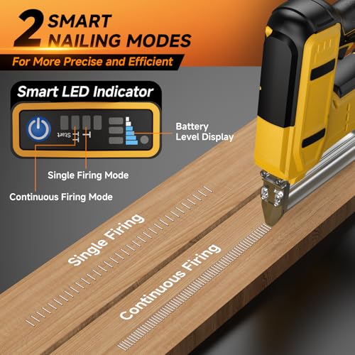 Cordless 18GA 2-in-1 Nail Gun & Staple Gun, Compatible with Dewalt 20V Max Battery (No Battery), Electric Brad Nailer & Stapler Battery Powered with 1200 Nails & Staples for DIY, Woodworking
