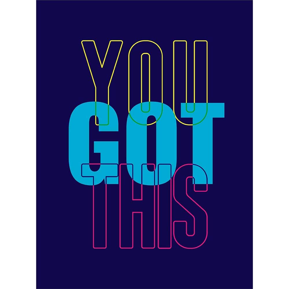 Wee Blue Coo Positivity You Got This Typography Canvas Wall Art Print