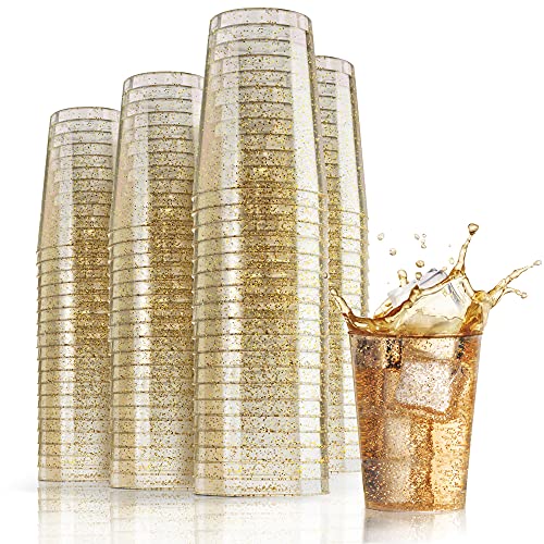 Exquisite-120-Count-10-oz-Gold-Glitter-Clear-Plastic-Cups-Tumblers-Hard-Plastic-Disposable-Cups-For-Wedding-Glasses-Plastic-Party-Cups-For-Cocktail-Wine-and-More