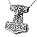SINLEO Men's Stainless Steel Viking Norse Odin Thors Mjolnir Hammer Pendant Necklace 24inch Chain