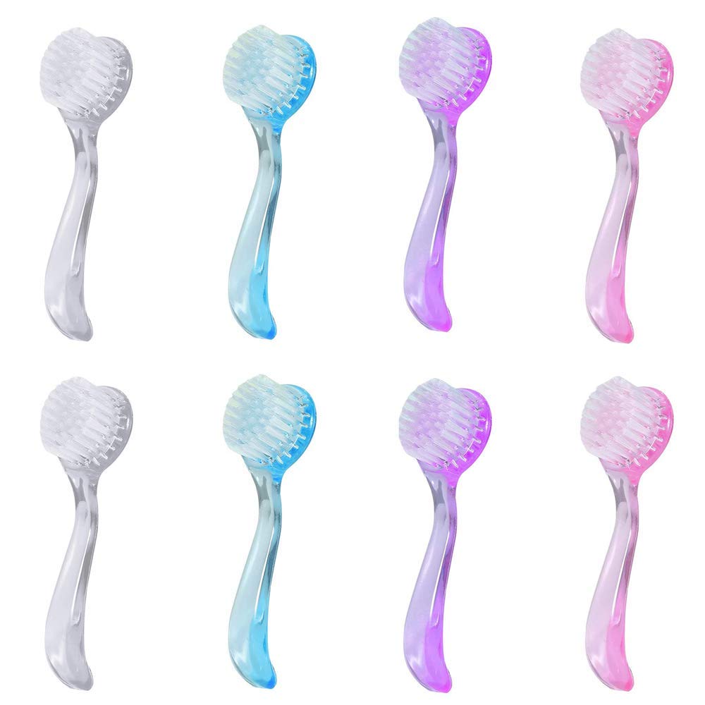 8PCS Colorful Nail Brush Hand Scrubbing Cleaning Brush Round Head Nail Handle Nail Brush for Cleaning Nails and Hand Scrubbing Cleaning Brush Tool