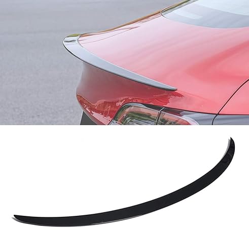 Amazon 車のリアスポイラー テスラモデル3 17 21改造車用 オリジナルの車の後輪スポイラーリップカーボンファイバーabsスポイラー 耐久性 Black スポイラー 車 バイク