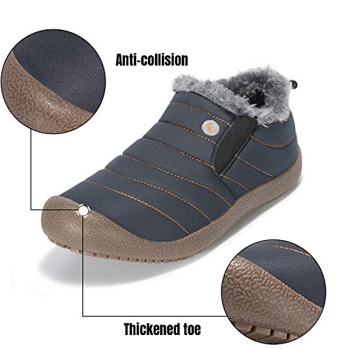 Mishansha Mens Womens Winter Snow Boot Outdoor Indoor Water Resistant Slip On Athletic Casual Walking Ankle Shoes - Thumbnail 2