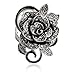 Blowin Newest Womens Ladies Gothic Vintage Stainless Steel Big Rose Flower Band Ring (9)