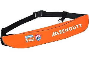 Meenoutt Automatic Inflatable Belt Pack Water Sports Jacket Waist Belt PFD for SUP Paddleboarding Fishing Boating Kayaking（fit 80-330 lbs） (Orange)