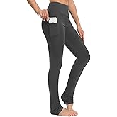 SEVEGO Women's Extra Long Yoga Leggings with Pockets Over The Heel Stacked Legging Barre Dance Athletic Pants