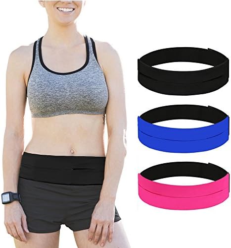 Adjustable Velcro Running Waist Belt Bag Multifunctional Soft Waist Bag Pack Fanny Pack for Women and Men Runner Belt Pouch for iPhone Samsung Waist Pouch Bag For Walking Jogging Cycling Outdoor Fitn