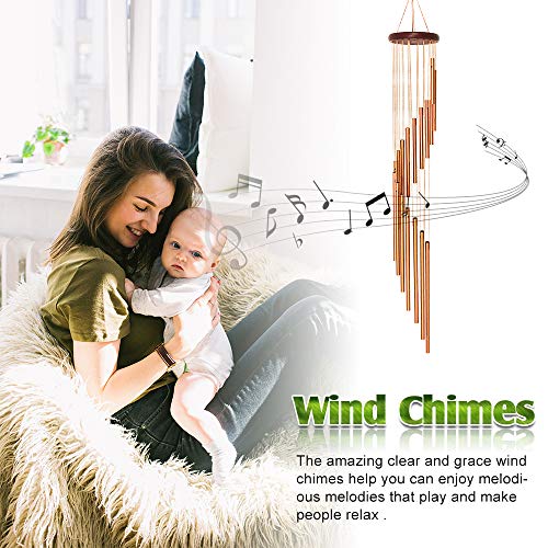 econoLED Wind Chimes, Large Wind Chimes, Amazing Garden Outdoor Handmade Chimes 36" with 18 Aluminum Alloy Musically Tubes & S Hooks for Garden, Patio, Porch or Backyard Xmas Decor - Thumbnail 5