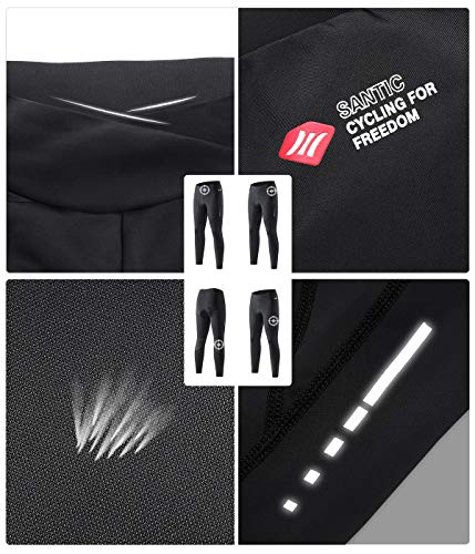 Santic Women Premium 3D Padded Breathable Long Cycling Tights Black