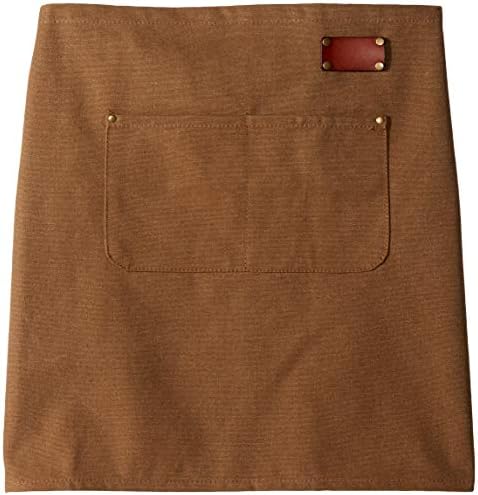 PUTALI LTD | Canvas Waist Apron with Pockets | Adjustable Leather Clip-on Straps | For Server, Kitchen, Garden, Shop or BBQ | Riveted Pockets