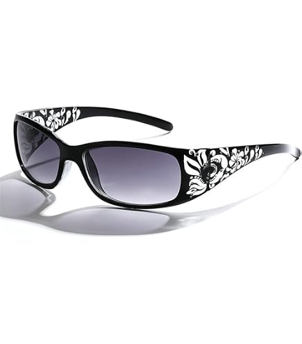 LJCZKA Y2K Rhinestone Wrap Around Sunglasses for Women Men  display picture 3