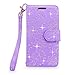 S7 Case, Galaxy S7 Wallet Case, Cellularvilla [Slim] [Card Slot] Premium Pu Leather Wallet Case [Wristlet] [Drop Protection] Flip Protective Stand Cover for Samsung Galaxy S7 G930 (Purple Glitter)