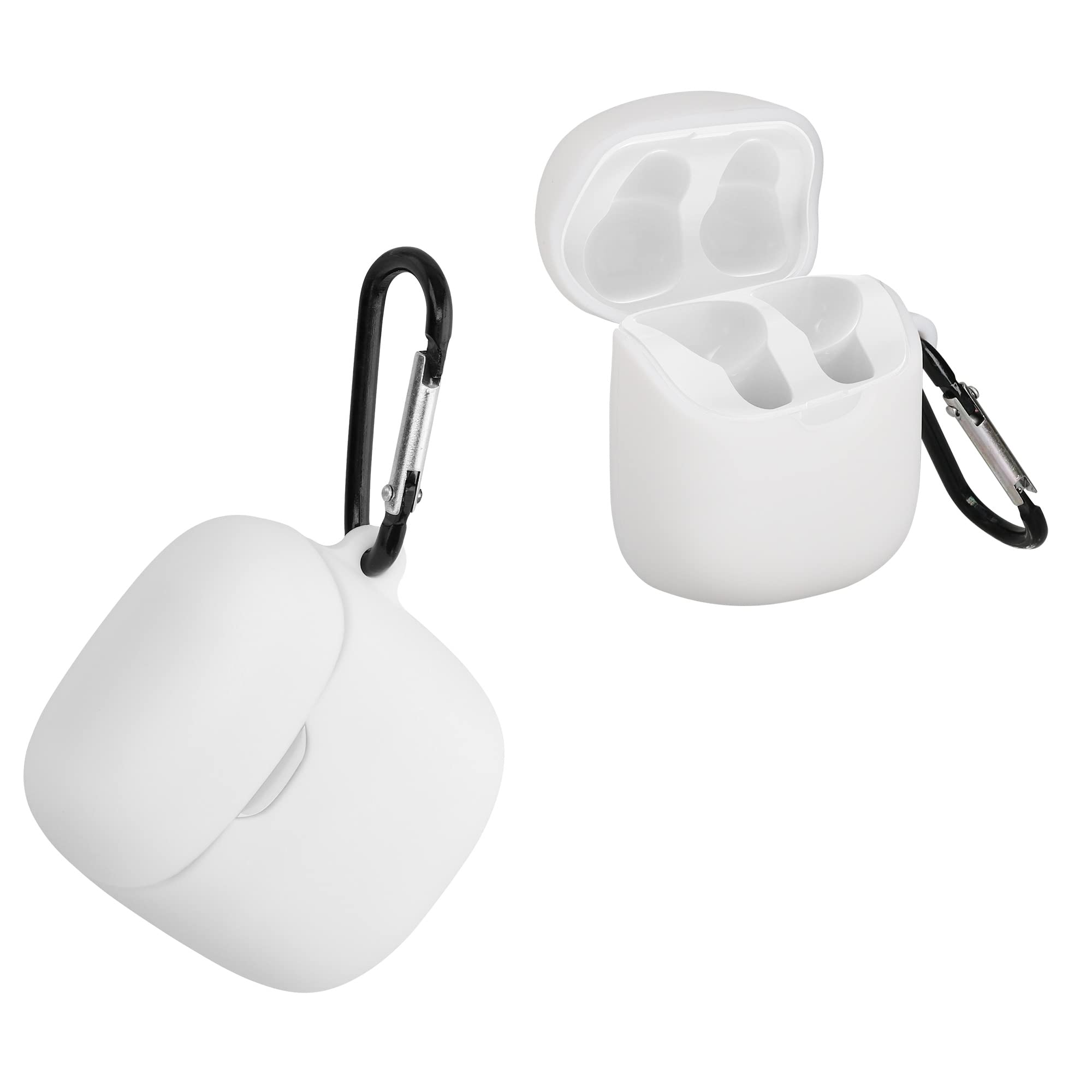 kwmobile Case Compatible with JBL Tune 220TWS / 225TWS Case - Silicone Cover Holder for Earbuds - White