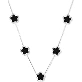 SHINYY 5 Leaf Clover Choker Necklace for Women | 18K Gold Plated Lucky Five Leaf Chain | Jewelry Gift for Her