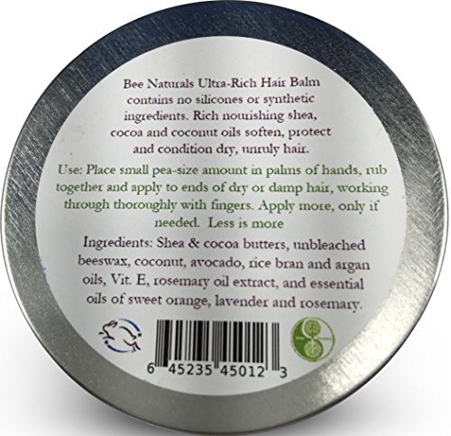 Ultra Rich Hair Balm - For Coarse, Curly and Dry Hair - Conditions and Shines with No Silicone Or Synthetic Ingredients - Leaves No Sticky Build Up In Hair - 1.5 Oz
