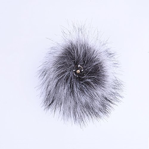 LEKUSHA DIY 12pcs Faux Fur Pom Pom Ball for Knitting Hat with Snap, Beanie Hat Fur Ball, Attachable Pompom Ball, Work Great with Knitting Loom