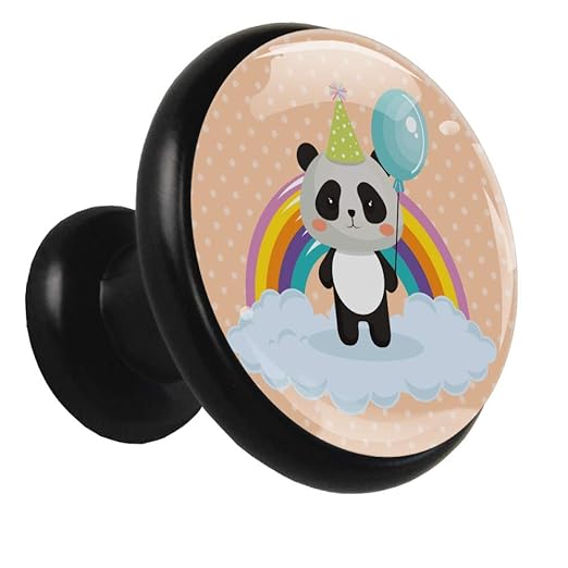 Schrankknöpfe und zieht Regenbogen Panda Schön Bücherregal Knöpfe Runde