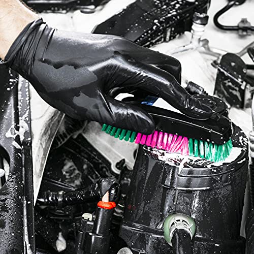 Wostar Black Disposable Nitrile Gloves Medium 4 mil 100pcs Powder Latex