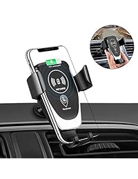 Alibron   Cargador de coche inalámbrico para Samsung Galaxy S9 S8 S7 Note 8 (10 W) 7,5 W compatible con iPhone XS XR X 8 y dispositivos habilitados para Qi