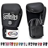 Fairtex Muay Thai - Boxing Gloves. BGV1 - Breathable. Color: Solid Black. Size: 12 14 16 oz. Training, Sparring Gloves for Boxing, Kick Boxing, MMA (Black, 16 oz)