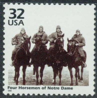 The Four Horsemen of Notre Dame Football U.S. Postage Stamp Mint, Never hinged