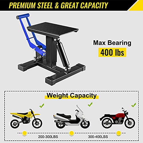 VEVOR Motorcycle Dirt Bike Lift Stand, 400 Lbs Heavy Duty
