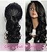 Fyonas Long Loose Wave Synthetic Lace Front Wigs Glueless Heat Resistant Wig for Women Natural Looking Right Side Parting Replacement Wig #1b Color
