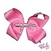 JoJo Siwa Signature Collection Pink Hair Bow With Overall Rhinestones and Pink Studded Bow Pendant Earrings and Necklace Gift Set With Sticker Patch