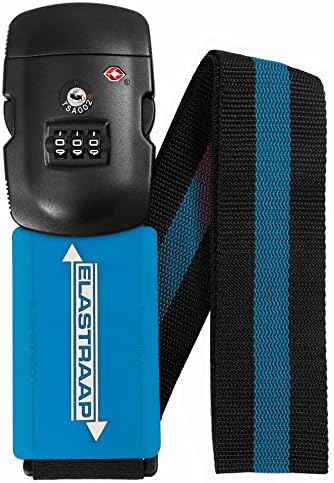 Luggage Strap ELASTRAAP Superior Strength NON-SLIP with TSA Combination Lock, Blue Raspberry
