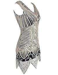 Halo azul para mujer 1920s Lentejuelas Vestido Gatsby Art Deco   Cóctel   Flapper Fiesta Vestidos