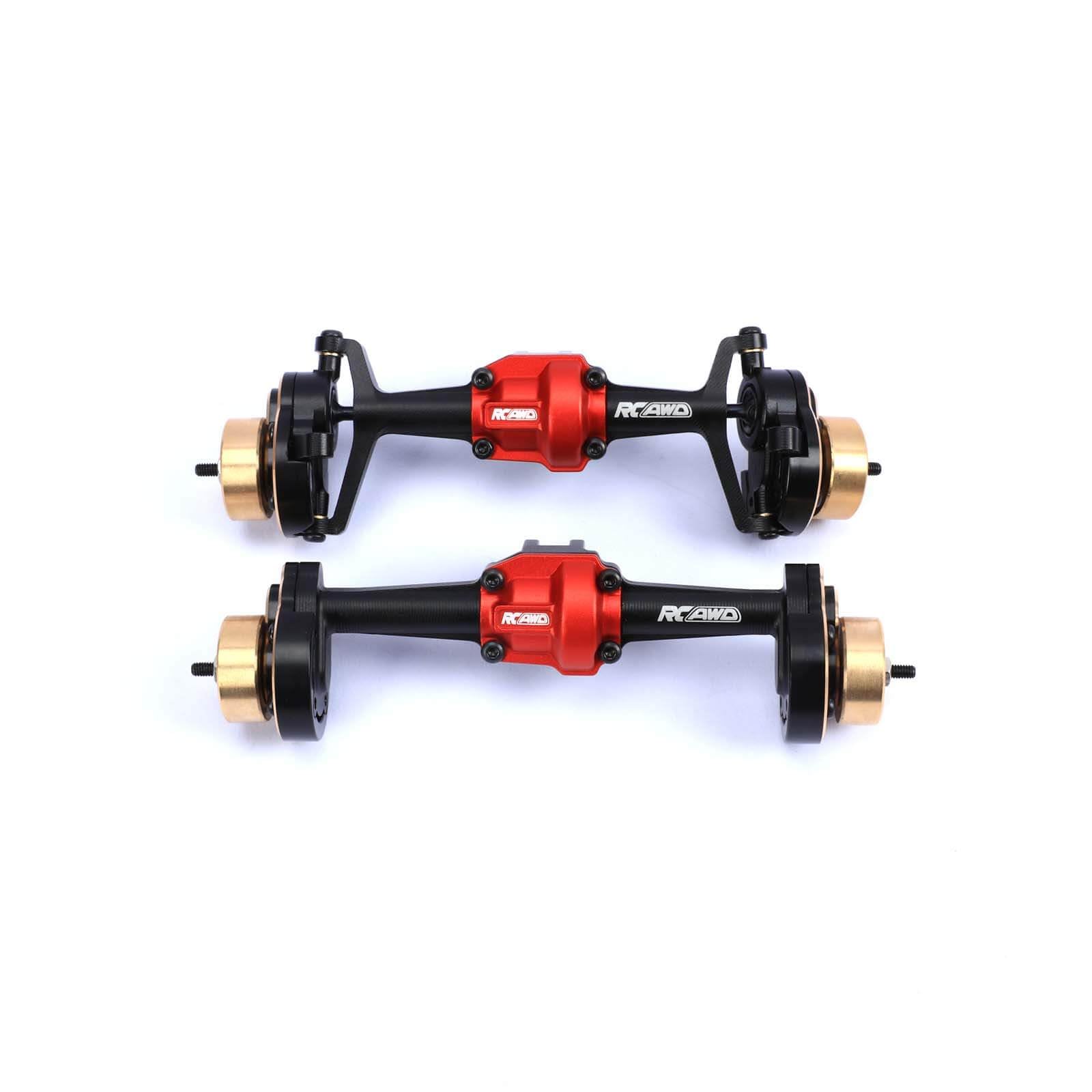 Photo 1 of RCAWD Front Rear Portal Axle Alum Housing w/Steel Gears Brass Weight for Hobby Plus CR18P Rock Van Trail Hunter Upgrade Parts (Black)