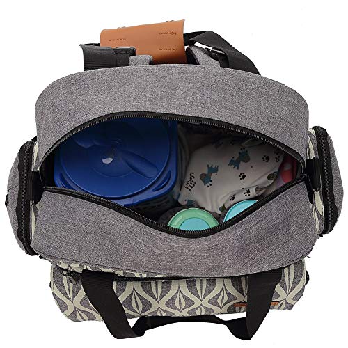 Lekebaby Expandable Diaper Bag Backpack Tote Messenger Bag for Mom and