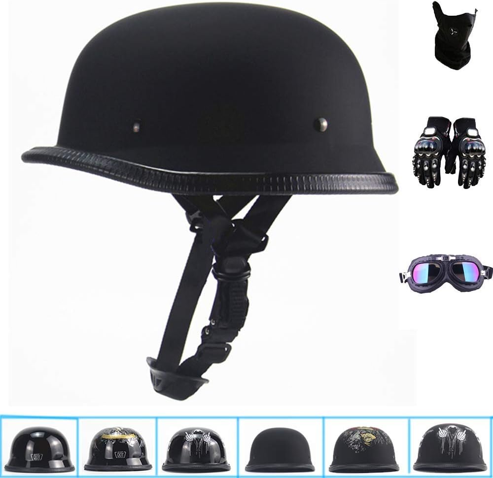 Retro Helmet,Half Helmet,German Motorcycle 1/2 Half Face Retro Personality Bicycle Cruiser Chopper Half Covered Prince Helmet for Adult,4,XL59~60cm xtrxtrdsf (Color : 4)