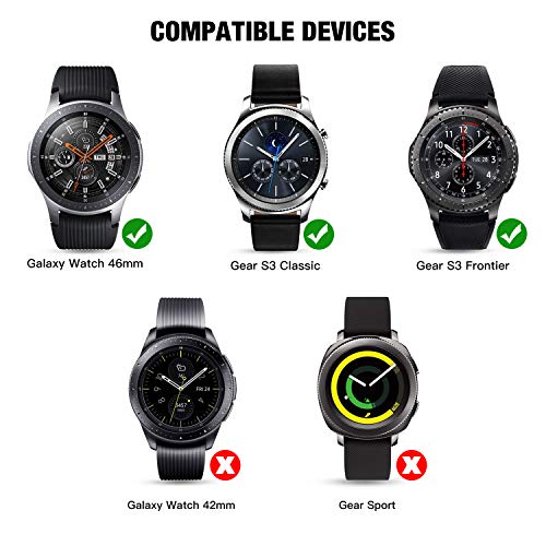 Bezel Ring for Galaxy Watch 46mm / Galaxy Gear S3 Frontier & Classic, Aluminium Bezel Loop Adhesive Cover Anti Scratch Protection for Galaxy Watch Accessory（Blue） - Thumbnail 4