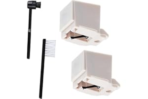 ORIZIZHIC 2 Pack ATN3600L Record Player Needles Replacement with 2 Stylus Cleaning Brushes Compatible with AT-LP60 Turntable Needle Replacement (Including Guard Cover)
