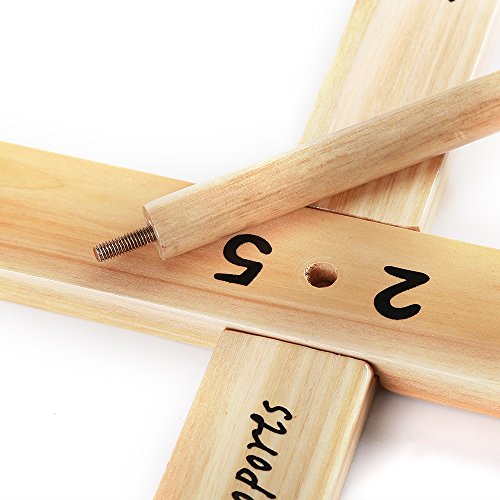 Goutoports Wooden Loop & Hoop Ring Toss Game Set, Kids and Adults Games With 5 Quoits Rope - Thumbnail 3