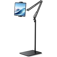 Lamicall Tablet Floor Stand Phone Holder [55" Height Adjustable][ Flexible Arm] Multi Angle Tablet Holder, 5lb Weighted Base 