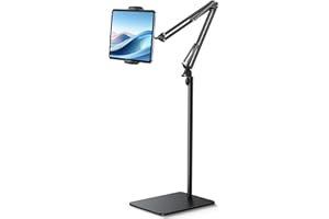Lamicall Tablet Floor Stand Phone Holder [55" Height Adjustable][ Flexible Arm] Multi Angle Tablet Holder, 5lb Weighted Base 