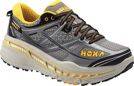 Hoka One One Mens Stinson 3 ATR Trail Running Shoes, Grey/Gold Fusion - 10 D(M) US