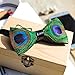 Novelty Feather Bow Tie Natural Material Bowtie (Peacock)