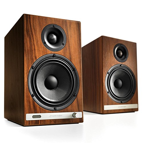 Audioengine HD6 Wireless Bookshelf Speakers. Stream Pandora, Spotify, Tidal Or Your Favorite App With AptX HD In High Resolution -Walnut